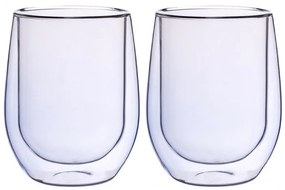 Set 2 pahare Arlen, pereti dubli, albatru, 300 ml, 8,5x9.5 cm