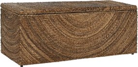 Lada depozitare din fibră naturală cu capac, 120x45x50 cm, finisaj natural