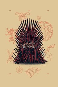 Poster de artă Urzeala tronurilor - Iron Throne