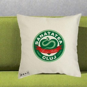 Perna Personalizata Sanatatea Cluj Servicii Publice 1986, 40x40 cm, Ecru, Husa Detasabila, Perna Inclusa, BEKZ®