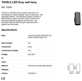 Aplica LED exterior iluminat arhitectural IP65 THON-2