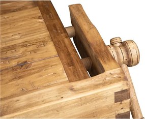 Banc de tamplar, L184 74 H92 cm, usi glisante, natur antic, lemn masiv