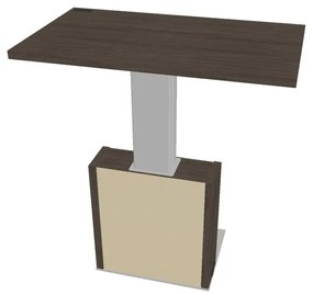 Masă de conferință reglabilă Verno+ S 120 x 70 cm, stejar antracit / vanilie