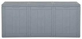 151235 vidaXL Cutie de depozitare pentru grădină, gri, 270L, PP ratan