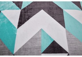 Lenjerie de pat gri/turcoaz din micropluș/cocolino pentru pat de o persoană 140x200 cm Abstract – My House