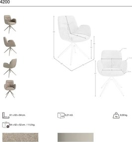 Scaun modern pivotant Beige fabric
