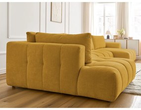 Colțar galben muștar extensibil/cu spațiu de depozitare (cu colț pe partea stângă/în formă de "U") Fuji – Bobochic Paris