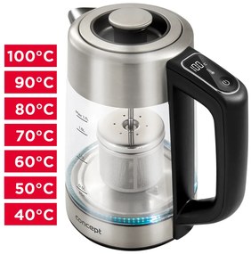 Fierbător Concept RK4190 cu control al temperaturii 1,7 l