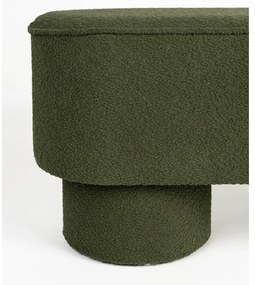 Bancă verde cu tapițerie din țesătură bouclé Marcos – White Label