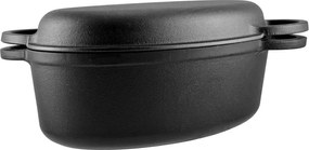 Oală ovală cu capac Perfect Home 17812, pentru cuptor, 37,5x26 cm