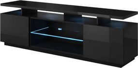 Comoda TV EVA, negru, PAL laminat, 180x40x56 cm