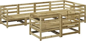 vidaXL Set canapea de grădină, 7 piese, lemn de pin tratat