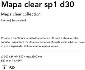 Lustra/Pendul design decorativ Mapa clear sp1 d30