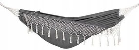 Hamac dublu, cu franjuri, gri, max 200 kg, 200x150 cm, Springos