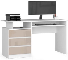 Masă PC Bronte (Alb + Cappuccino lucios). 1068813