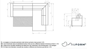 Colțar gri închis extensibil (colț variabil) Homely Tommy – Miuform