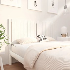 Tablie de pat, alb, 145,5x4x100 cm, lemn masiv de pin 1, Alb, 145.5 x 4 x 100 cm