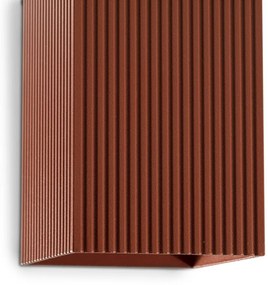 Aplica perete aluminiu striat terracotta, 2xGU10, LUNE square