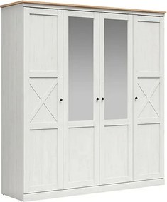 Dressing FRIJA, alb/stejar artisan, PAL melaminat, cu 4 usi, 203x58x22