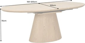 Masa extensibila UNIQUE 160-200cm natur