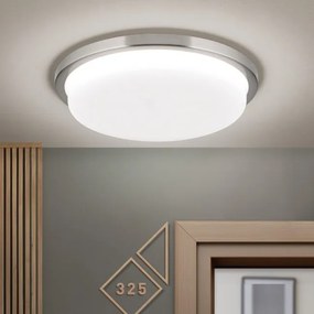 Plafoniera LED moderna LEROX Ã30cm crom satin