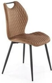 Scaun K569, bej - HLR 11, stofa catifelata/otel, 47x54x84 cm