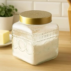 Altom Set de borcane din sticlă cu capac auriu Daisy 1,8 l, 4 buc., 1,8 l