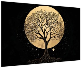 Tablou – Arbore în lună plină aurie I. (90x60 cm)