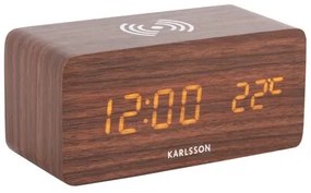 Karlsson 5933DW Ceas cu alarmă cu LED / ceas cu încărcare 15 cm, maro