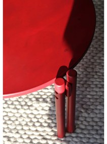 Măsuță de cafea roșie rotundă din lemn masiv de pin ø 80 cm Sticks – Karup Design