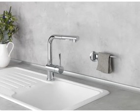 WENKO 5639100 - Suport pentru prosoape de bucătărie TURBO-LOC KÜCHE, 23 x 6,5 cm, inox/argintiu