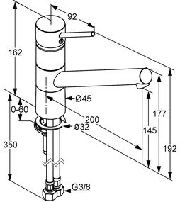 Baterie bucatarie Kludi Scope XL, DN 10, crom - 339300575