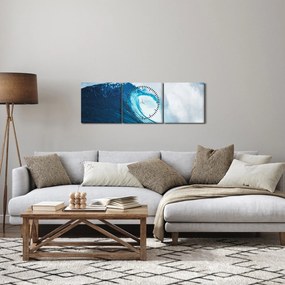 Tablou - Val oceanic (cu ceas) (90x30 cm)