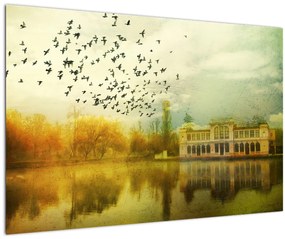 Tablou peisajului pictat cu sediul (90x60 cm)