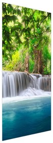 Fototapeta pentru ușă - cascada cu nivelul albastru (95x205cm)