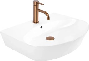 Lavoar pe blat Rea Kim semioval 59.5 cm alb lucios
