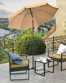 Umbrelă SOLARA, Ø160 cm, maro deschis (taupe) SongmicsHome