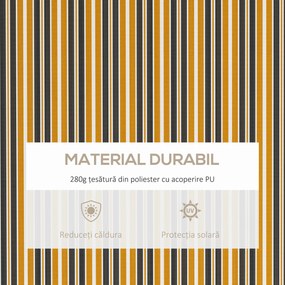 Outsunny Copertină Pliabilă pentru Exterior, Copertină Tip Roll-Up cu Deschidere Manivelă, 350x250 cm, Galben | Aosom Romania