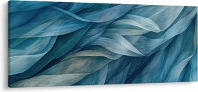 Tablou - Undele albastre și albe (120x50 cm)