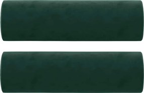 vidaXL Perne decorative, 2 buc., verde închis, Ø15x50 cm, catifea