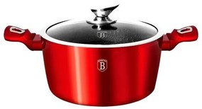 Oală cu capac 20 cm, 2.2 L Berlinger Haus BH 1256N, Burgundy Metallic Line, ideală pentru gătit zilnic, curatare usoara