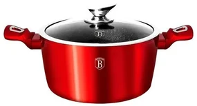 Oală cu capac 20 cm, 2.2 L Berlinger Haus BH 1256N, Burgundy Metallic Line, ideală pentru gătit zilnic, curatare usoara
