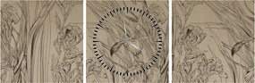 Tablou - Contururile plantelor (cu ceas) (90x30 cm)