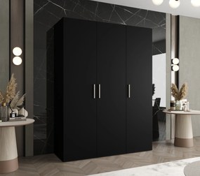 Dulap de haine 150 cm Borry 1 (Negru + Argintiu). 1125762