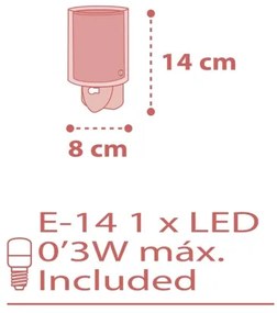Lampă LED pentru priză Dalber 41005S DOTS 1xE14/0,3W/230V