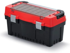 Cutie pentru scule cu mâner și încuietori din aluminiu 54,8 x 27,4 x 28,6 cm, cutii, roșu