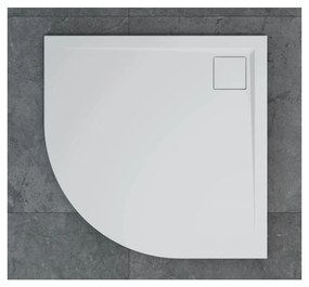 Cadita de dus semirotunda alb SanSwiss Livada W20A 90x90 cm slim