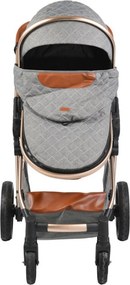 Carucior nou nascuti 2 in 1 NOVOKIDS™ Alma Gold PRO , Cu geanta bebe, Cadru Aluminiu , Amortizoare, Roti din cauciuc plin AVE, Landou, Modul sport,