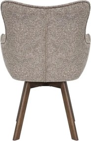 Set de 2 scaune pivotante picioare din lemn THOR gri taupe