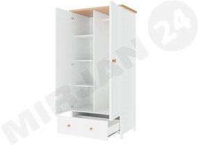 Dulap cu rafturi Keira KS (Alb + stejar nash). 1058476